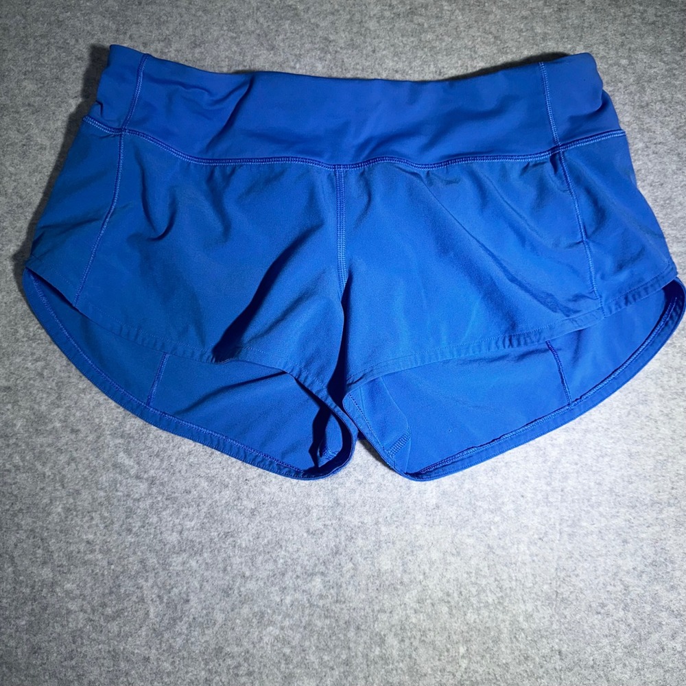 Lululemon Speed Up Shorts Blue Low Rise Athletic Running Shorts Womens Size 6